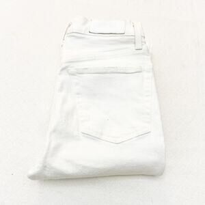Re/Done 70's Stovepipe Vicky Worn White Button Fly Denim Jeans Raw Hem Size 26